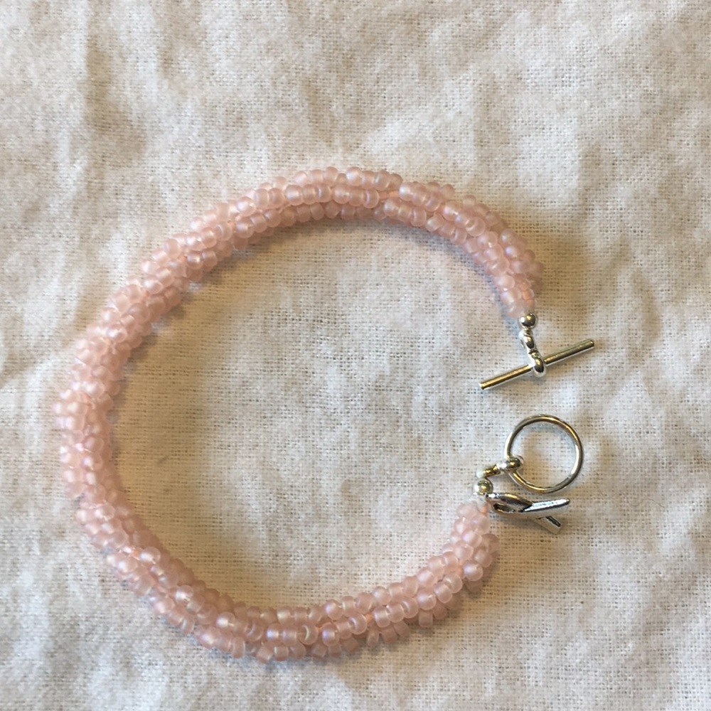 Pink cancer awareness bracelet